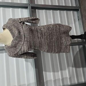 Mudd Love Peace Happiness Gray Cowl Neck Short Sleeve Sweater Dress Women‎ Large